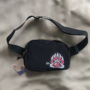Belt Bag with 'Paw' embroidered design by Jason Peters, Salish